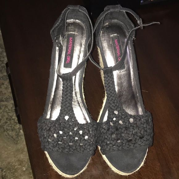 Material Girl Shoes - MATERIAL GIRL Black Wedges